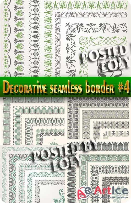 Decorative seamless border #4 - Stock Vector