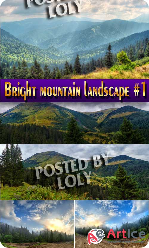 Bright mountain landscape #1 - Stock Photo