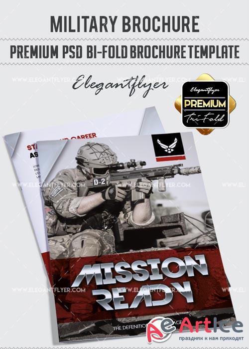 Military V1 2018 Premium Bi-Fold PSD Brochure Template