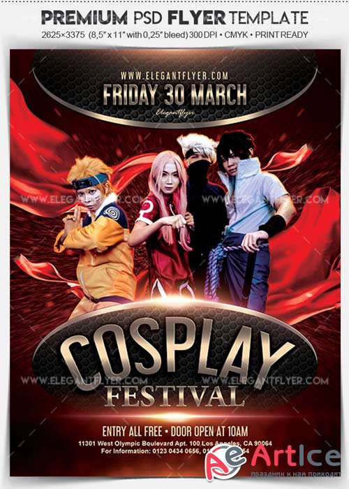 Cosplay Festival V2 2018 Flyer PSD Template + Facebook Cover