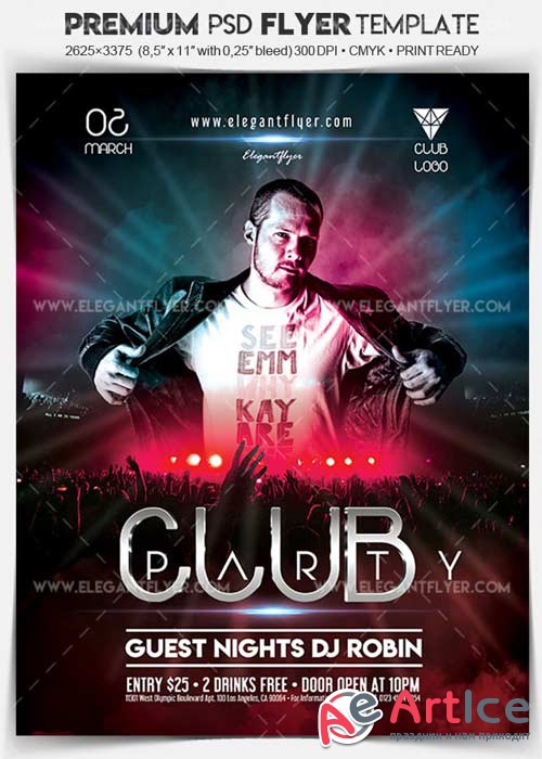 Club Party V05 2018 Flyer PSD Template + Facebook Cover