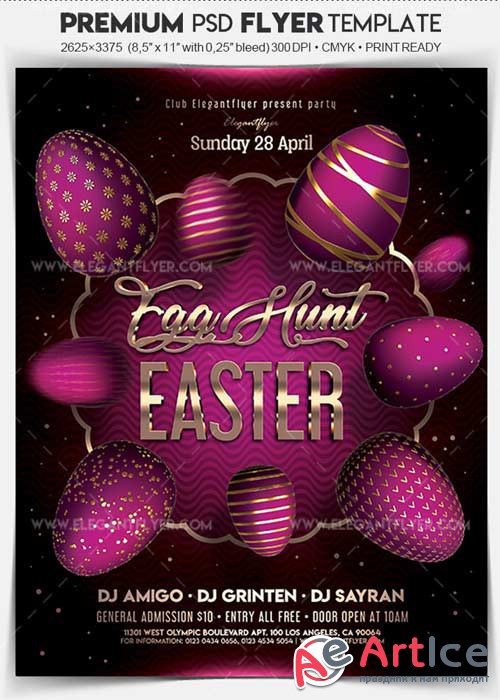 Easter Egg Hunt V04 2018 Flyer PSD Template + Facebook Cover