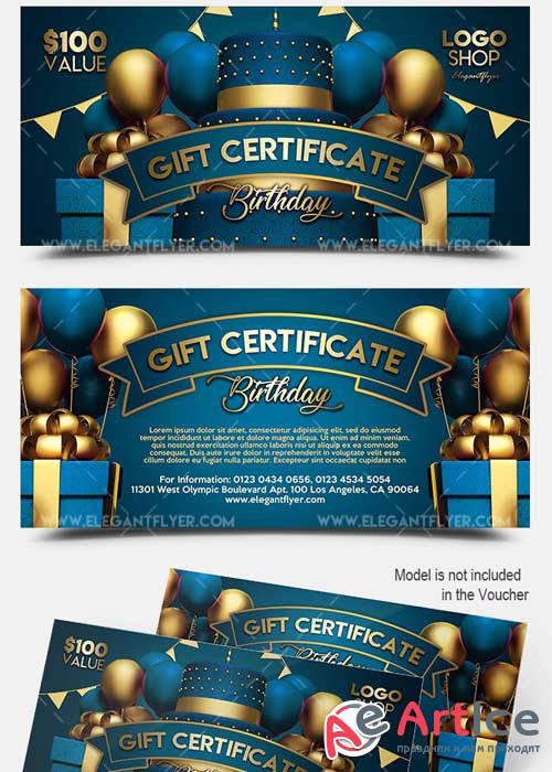 Birthday 2018 Premium Gift Certificate PSD V1 Template