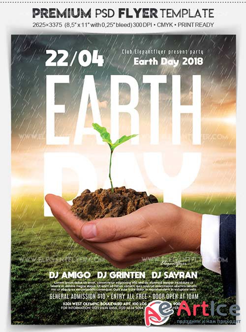 Earth Day V02 2018 Flyer PSD Template + Facebook Cover