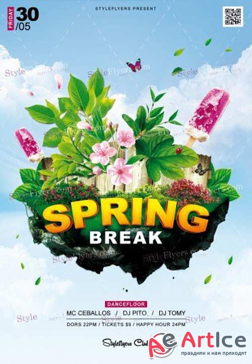 Spring Break V3 2018 PSD Flyer Template