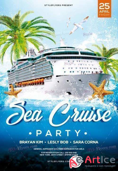 Sea Cruise Party V1 2018 PSD Flyer Template