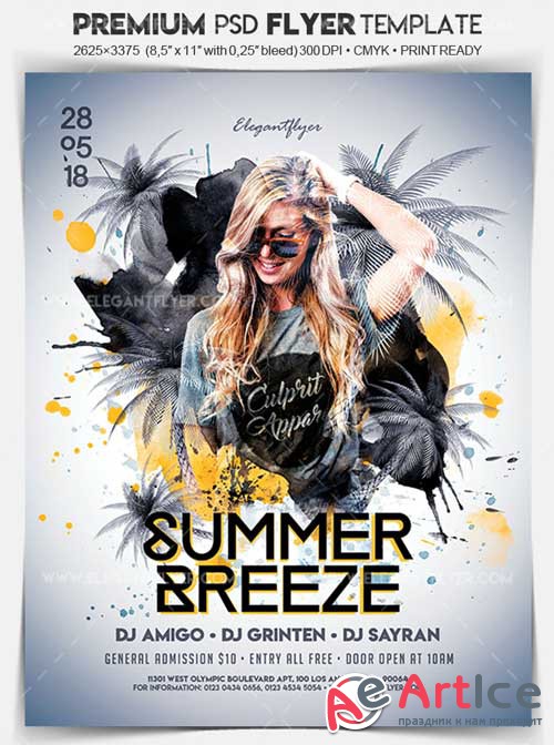 Summer Breeze V1 2018 Flyer PSD Template + Facebook Cover