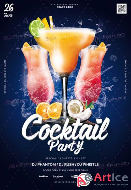Cocktail Night V3 2018 PSD Flyer Template