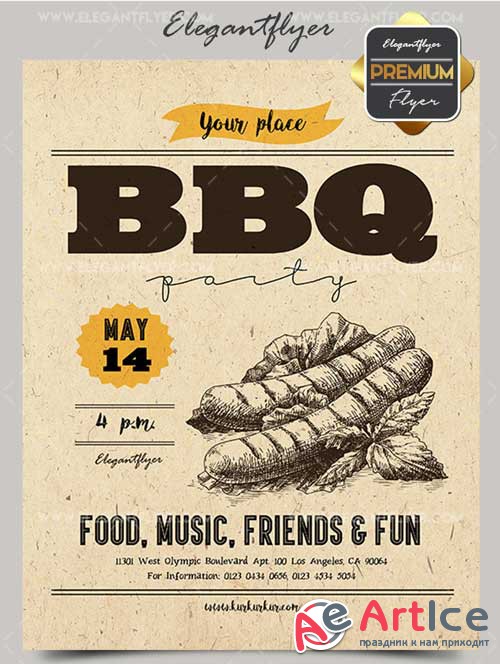 BBQ Party V5 2018 Premium Flyer PSD Template + Facebook Cover