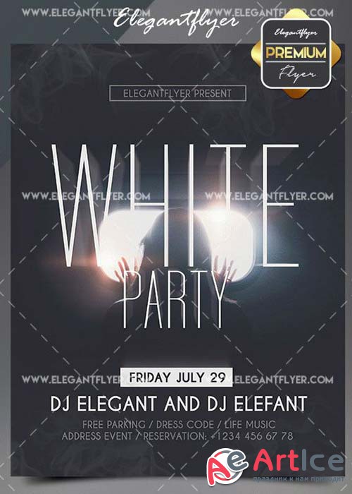 White Party V02 2018 Flyer PSD Template + Facebook Event Page