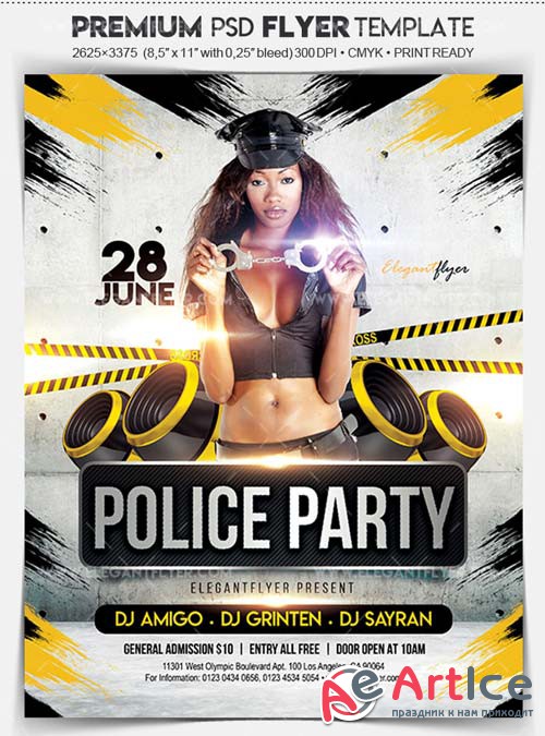 Police Party V1 2018 Flyer PSD Template + Facebook Cover