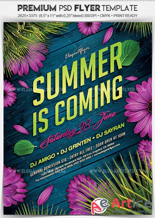 Summer is Coming v1 2018 Flyer PSD Template + Facebook Cover