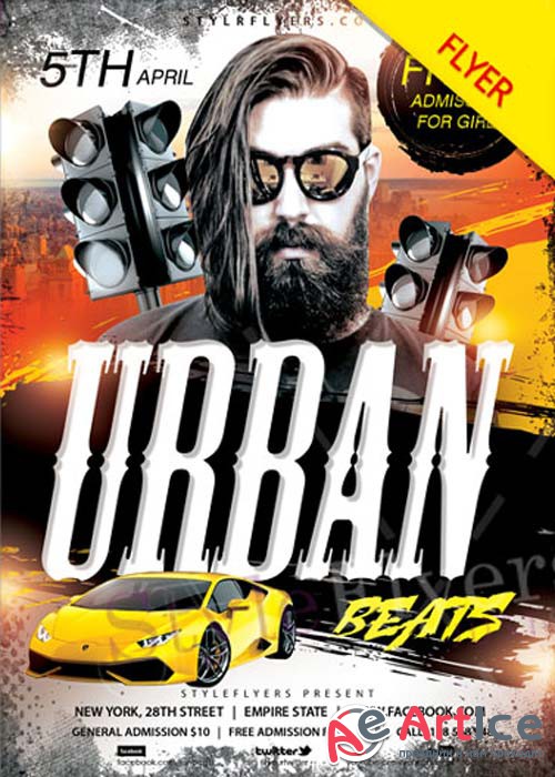 Urban Beats V1 2018 PSD Flyer Template