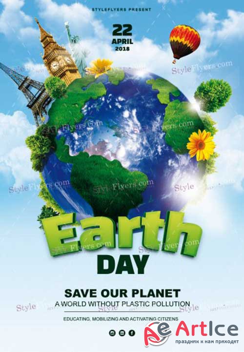 Earth Day V7 2018 PSD Flyer Template