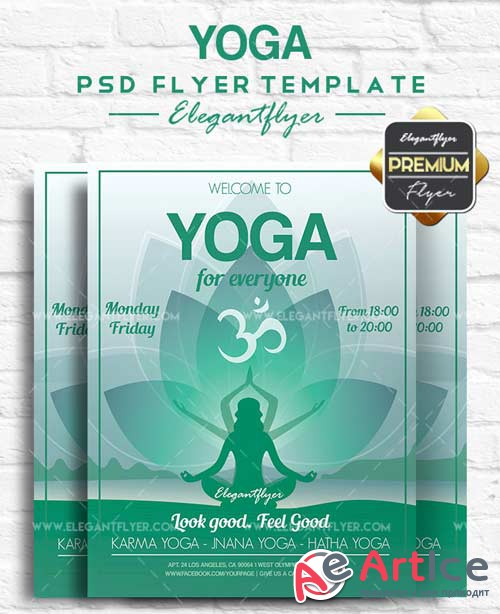 Yoga V6 2018 Flyer PSD Template + Facebook Cover