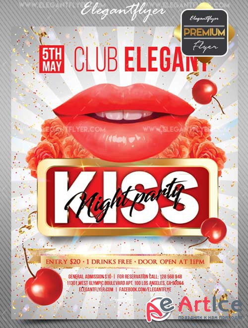 Kiss Party V1 2018 Flyer PSD Template