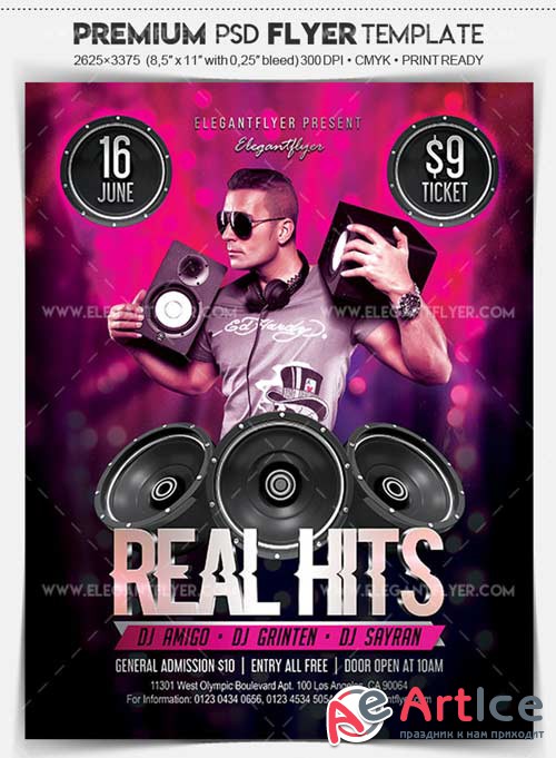 Real Hits V1 2018 Flyer PSD Template