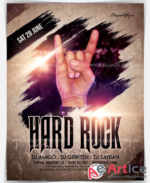 Hard Rock V4 2018 Flyer PSD Template