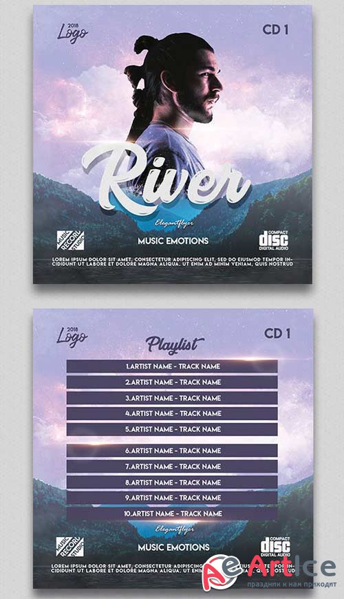 Music Emotions V1 2018 CD Cover PSD Template