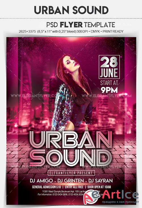 Urban Sound V9 2018 Flyer PSD Template