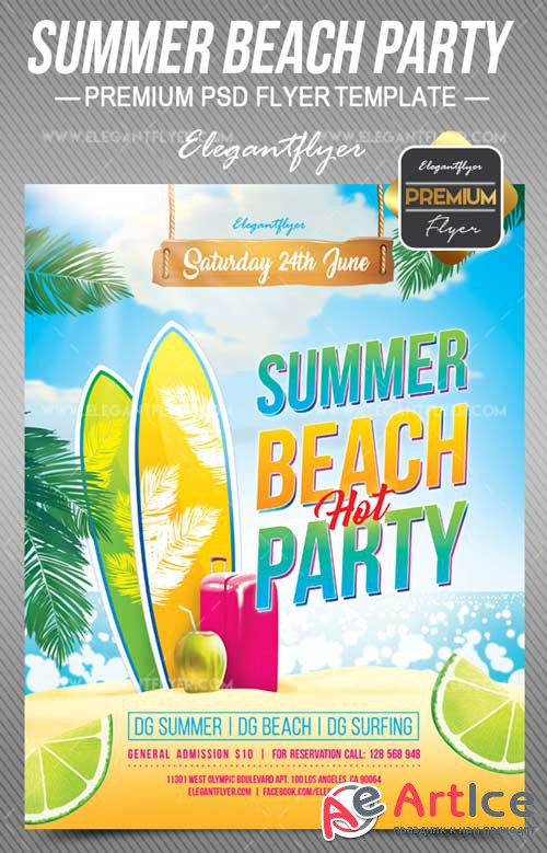 Summer Beach Party V6 2018 Flyer PSD Template