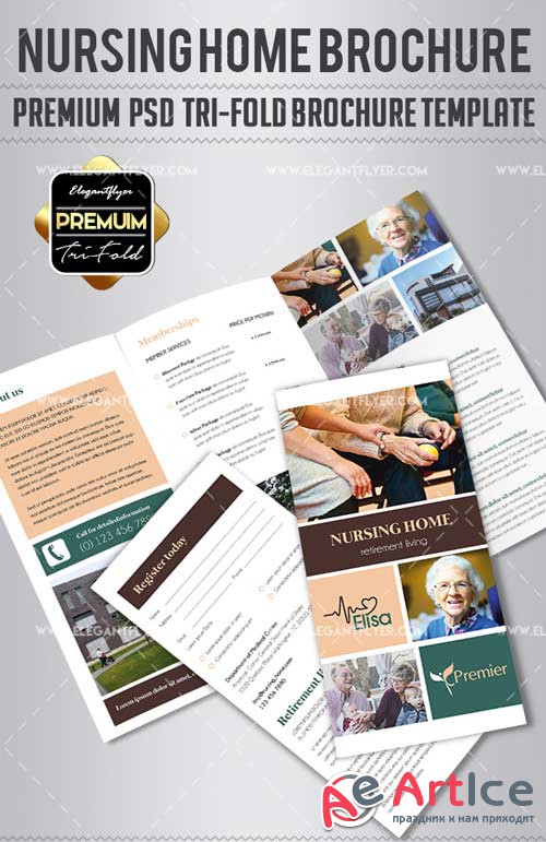 Nursing Home V1 2018 Tri-Fold Brochure PSD Template