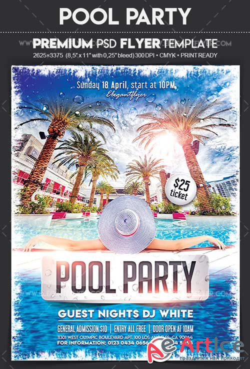 Pool Party V7 2018 Flyer PSD Template