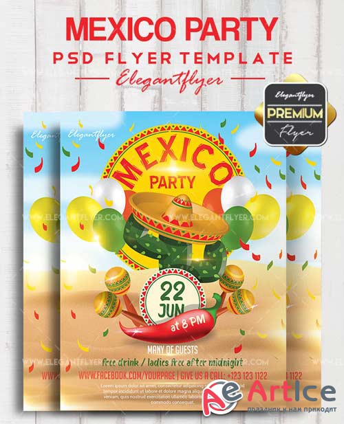 Mexico Party V28 2018 Flyer PSD Template