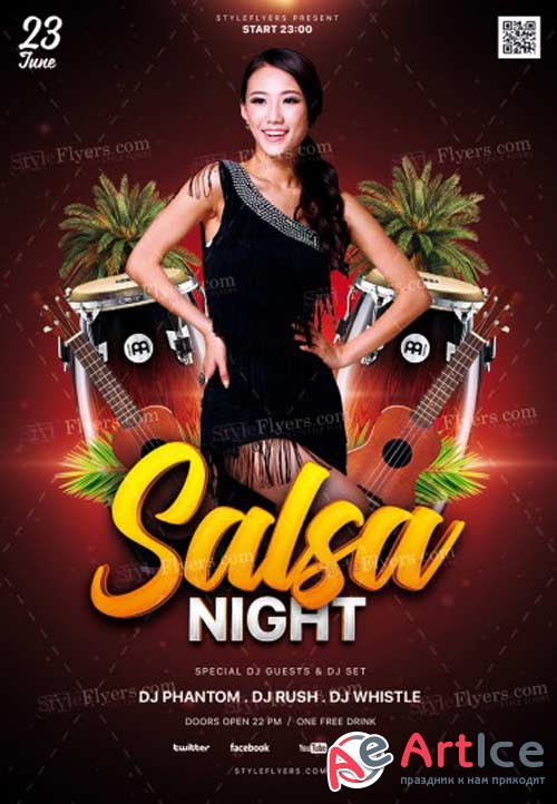 Salsa Night V1 2018 PSD Flyer Template