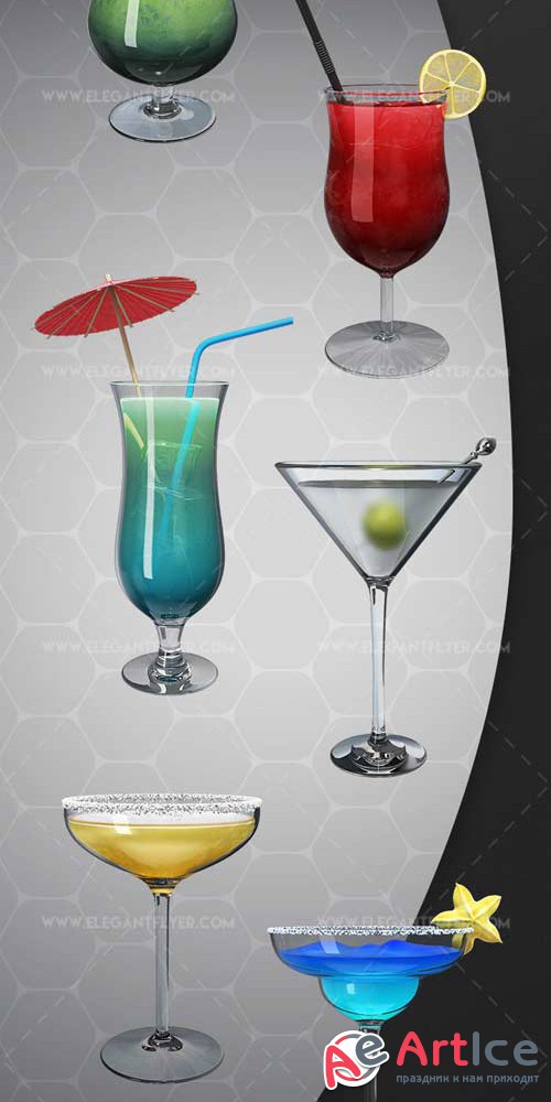 Cocktails V1 2018 Premium 3d Render Templates