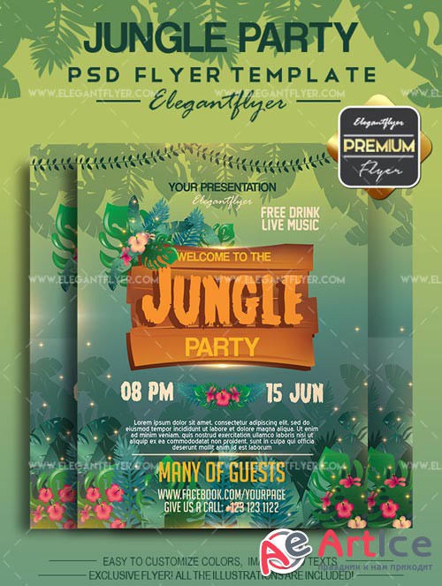 Jungle Party V4 2018 Flyer PSD Template