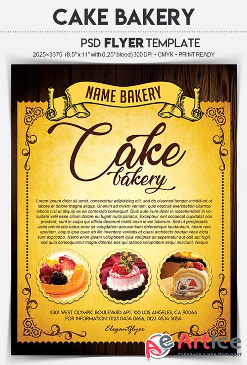 Cake Bakery V1 2018 Flyer PSD Template