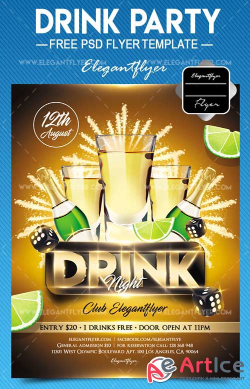 Drink Party V5 2018 Flyer PSD Template
