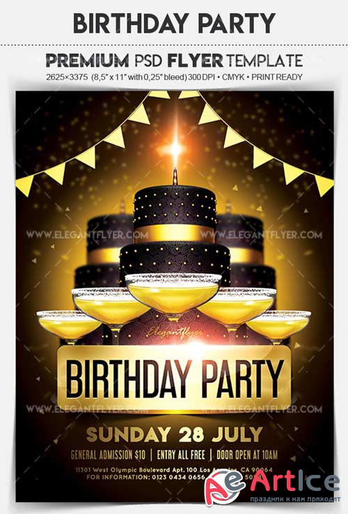 Birthday Party V14 2018 Flyer PSD Template