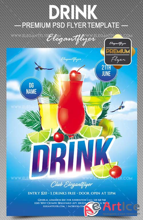 Drink V10 2018 Flyer PSD Template