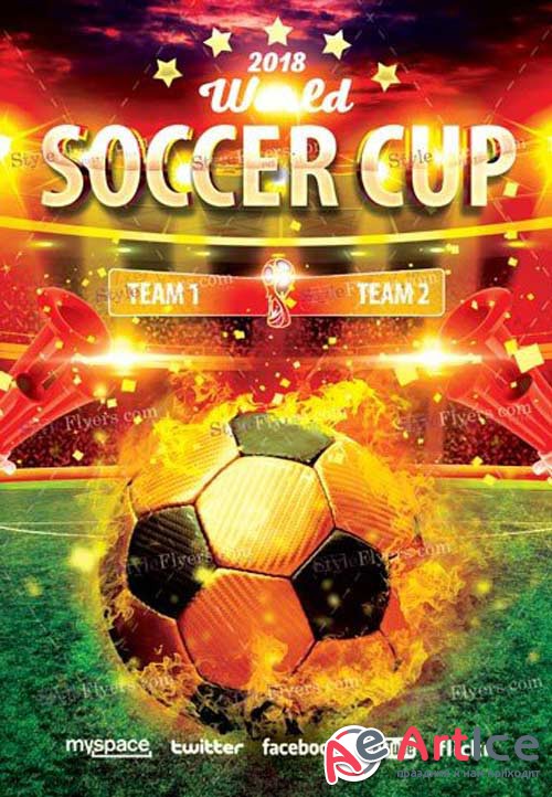 World Soccer Cup V2 2018 PSD Flyer Template