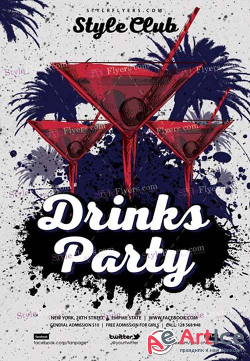 Drinks Party V14 2018 Flyer Template