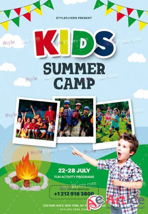 Kids Summer Camp V6 2018 PSD Flyer Template