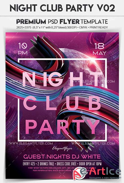 Night Club Party V02 2018 Flyer PSD Template