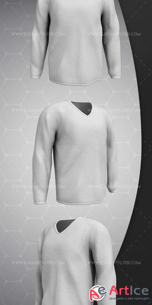 Long Sleeve T-Shirt V1 2018 3d Render Templates
