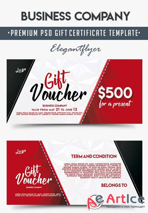 Business Company V2 2018 Gift Certificate Template