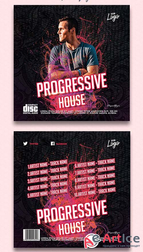 Progressive House V3 2018 CD Cover Template