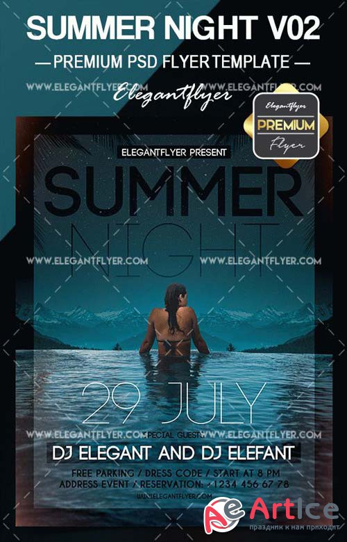 Summer Night V02 2018 Flyer PSD Template