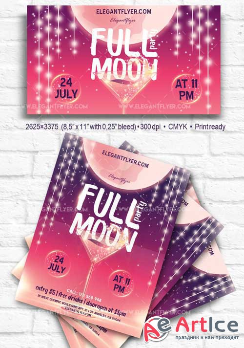 Full Moon Party V9 2018 Flyer PSD Template