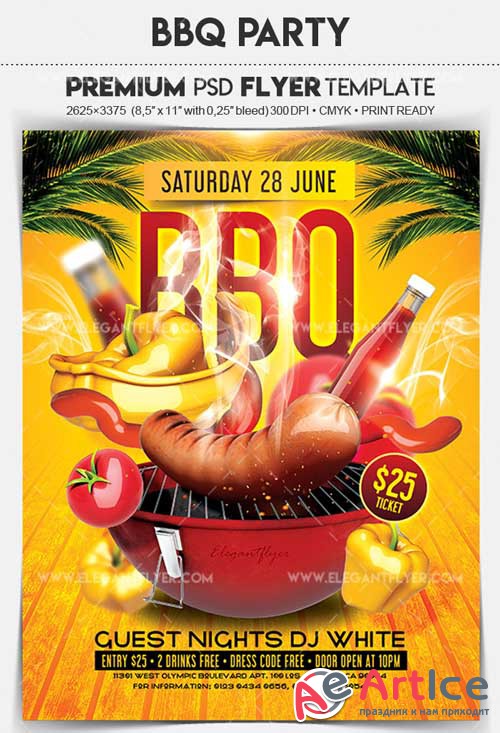 BBQ Party V3 2018 Flyer PSD Template