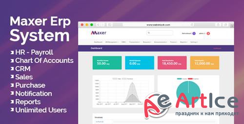 CodeCanyon - Maxer Erp System v1.0 - HR, Finance, Sales, Purchase, CRM, Email Notifications - 21548172