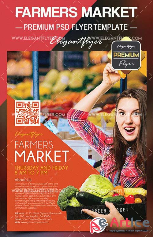 Farmers Market V3 2018 Flyer PSD Template + Facebook Cover
