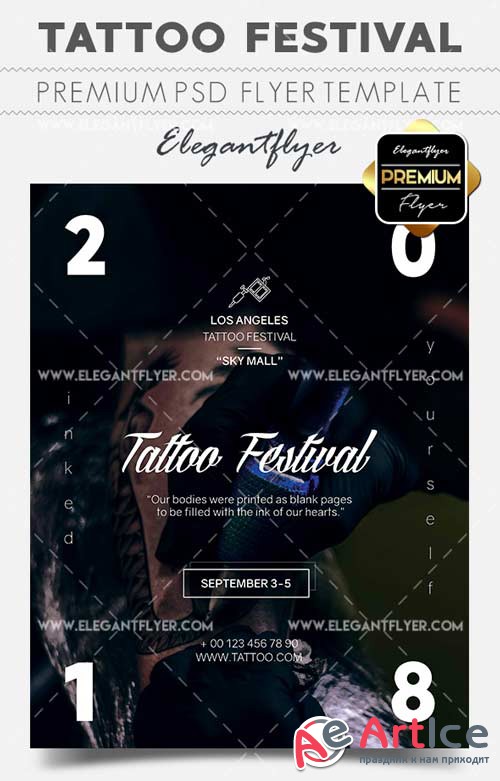 Tattoo Festival V9 2018 Flyer PSD Template + Facebook Cover