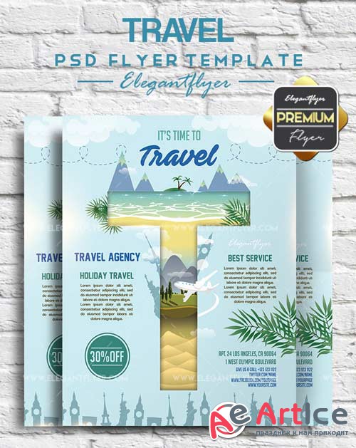 Travel V11 2018 Flyer PSD Template + Facebook Cover