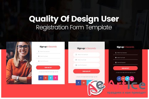 Quality Of Design User Registration Form Template